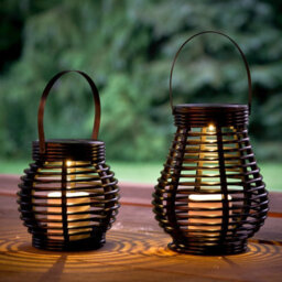 Globrite Rattan Solar Powered Led Garden Lantern - Tall Outdoor Decorative Light - Weatherproof Solar Lantern For Patio & Garden - thumbnail 2
