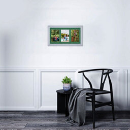 AK Frames 40X20Cm Silver Classic Multi Photo Frame With Emerald Mount - Holds 3 Apertures (3X) 6X4 Photos - thumbnail 3