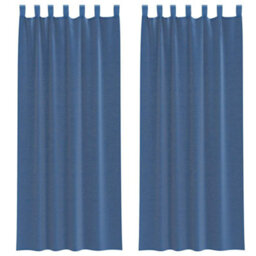 Berkfield Voile Curtains With Rod Pockets 2 Pcs Royal Blue - thumbnail 2