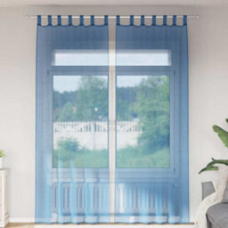 Berkfield Voile Curtains With Rod Pockets 2 Pcs Royal Blue - thumbnail 1
