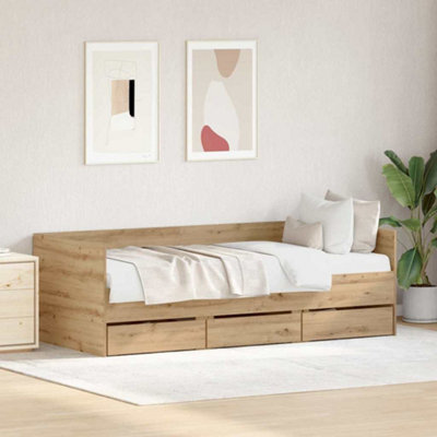 Walplus Daybed With Headboard Artisan Oak 90 X 190 Cm Engineered Wood - image 1