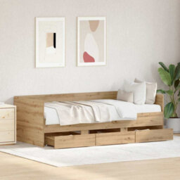 Walplus Daybed With Headboard Artisan Oak 90 X 190 Cm Engineered Wood - thumbnail 3