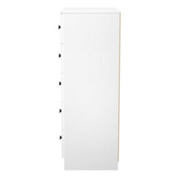Portland 5 Drawer Chest Of Drawers In Black & White Matt (Ready Assembled) - thumbnail 3