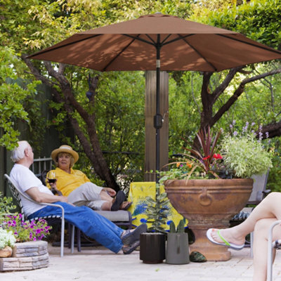 Outsunny 2.6M Garden Parasol Umbrella With Aluminium Pole, Tilt, Crank - image 1