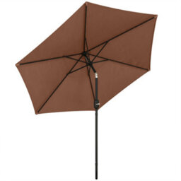 Outsunny 2.6M Garden Parasol Umbrella With Aluminium Pole, Tilt, Crank - thumbnail 2