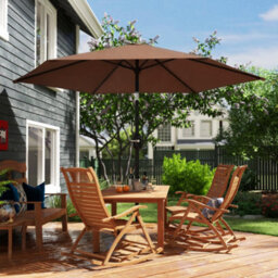 Outsunny 2.6M Garden Parasol Umbrella With Aluminium Pole, Tilt, Crank - thumbnail 9