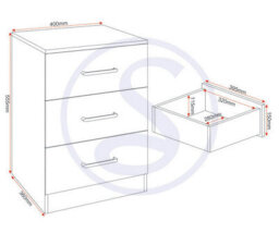Seconique Dakota 3 Door Wardrobe Bedroom Set Grey - thumbnail 9
