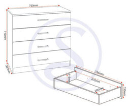 Seconique Dakota 3 Door Wardrobe Bedroom Set Grey - thumbnail 7