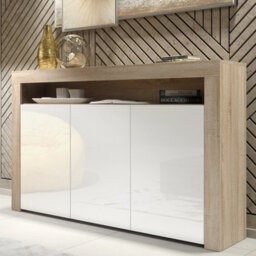 Sideboard Aether 155Cm - Oak & White Gloss Doors