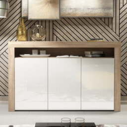 Sideboard Aether 155Cm - Oak & White Gloss Doors - thumbnail 5