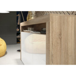 Sideboard Aether 155Cm - Oak & White Gloss Doors - thumbnail 4