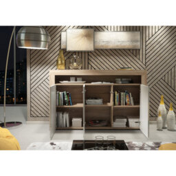 Sideboard Aether 155Cm - Oak & White Gloss Doors - thumbnail 7