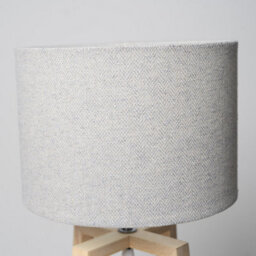 K Living Natural Wooden Table Lamp With Linen Look Shade Criss Cross Legs - thumbnail 4
