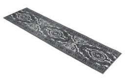 Bravich Hard Wearing Hessian Backed Stair Runner Kitchen Mat - Texas Grey Traditional Medallion - 60X180Cm (2'x6') - thumbnail 6