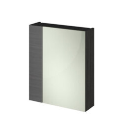 Nuie Wall Hung Bathroom Single Door Mirror Storage Cabinet 600mm Hacienda Black - thumbnail 1
