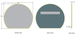Affine 600mm Round Brushed Brass Bathroom Mirror With Shelf Framed Wall Hung Modern - thumbnail 6