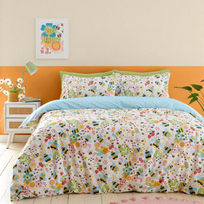 Fusion Buzzy Bee Easycare Yellow Duvet Cover Set - image 1