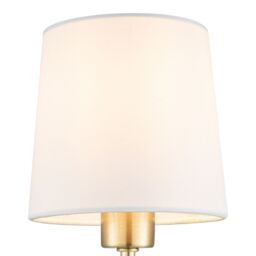 GoodHome Nunbird Plain Conical Shiny White Brass Effect Table Lamp - thumbnail 6