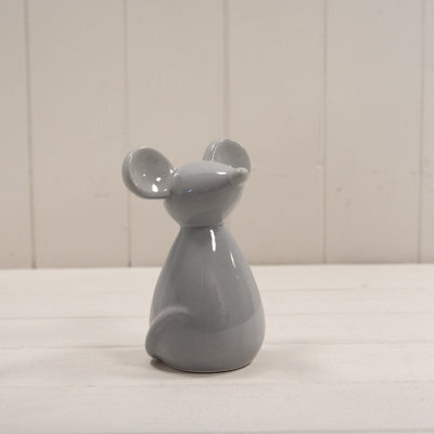 Four Candle Satchville Grey Ceramic Mouse Figure - image 1