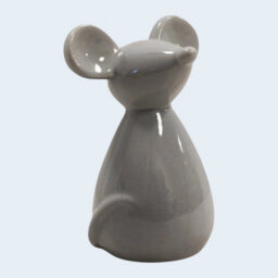 Four Candle Satchville Grey Ceramic Mouse Figure - thumbnail 2