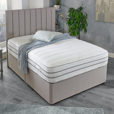 Divan Base Direct Shire Solaris Orion 1000 Pocket Sprung Divan Bed Set 4Ft Small Double 2 Drawers Side- Wool Bronze - image 1