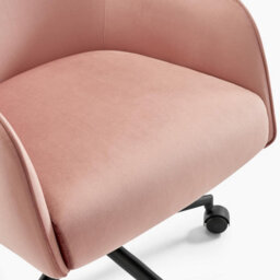 Furniturebox Uk Vivienne Pink Velvet Swivel Office Chair - thumbnail 7