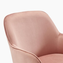 Furniturebox Uk Vivienne Pink Velvet Swivel Office Chair - thumbnail 6