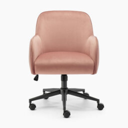 Furniturebox Uk Vivienne Pink Velvet Swivel Office Chair - thumbnail 4