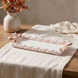 Garden Greatness Resin Candy Cane Bow Trinket Tray - thumbnail 2