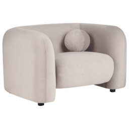 Beliani Minimalist Armchair Leiren Velvet Taupe