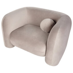 Beliani Minimalist Armchair Leiren Velvet Taupe - thumbnail 6