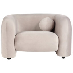 Beliani Minimalist Armchair Leiren Velvet Taupe - thumbnail 4