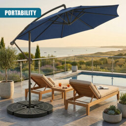 Geezy Cantilever Parasol Base Outdoor Umbrella Stand Holder Garden Patio 66Kg Set Of 4 - thumbnail 8