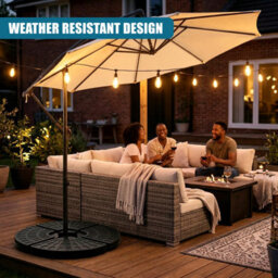 Geezy Cantilever Parasol Base Outdoor Umbrella Stand Holder Garden Patio 66Kg Set Of 4 - thumbnail 3
