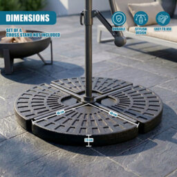 Geezy Cantilever Parasol Base Outdoor Umbrella Stand Holder Garden Patio 66Kg Set Of 4 - thumbnail 4