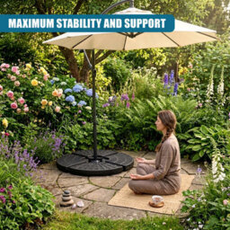 Geezy Cantilever Parasol Base Outdoor Umbrella Stand Holder Garden Patio 66Kg Set Of 4 - thumbnail 2