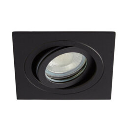 Plum&clay Lumiere Matt Black Recessed Tiltable Square Led Downlight, Ip65 Fire Rated