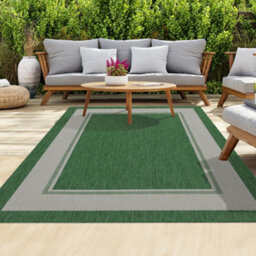 Homeart Outdoor Rugs Easy Cleaning Area Rugs For Balcony,garden,picnic,uv Weather Resistant Green Cream, 200 X 290 Cm - thumbnail 1