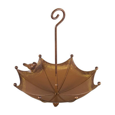 Hanging Umbrella Bird Feeder Metal Bird Bath Feeding Station Garden Ornaments - image 1
