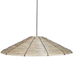 Wyld and Coco Ecolume Seagrass Pendant Lamp With Black Iron Base, W67 X H112Cm, Warm Light For Living Room And Dining - thumbnail 4