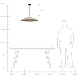 Wyld and Coco Ecolume Seagrass Pendant Lamp With Black Iron Base, W67 X H112Cm, Warm Light For Living Room And Dining - thumbnail 8
