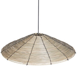 Wyld and Coco Ecolume Seagrass Pendant Lamp With Black Iron Base, W67 X H112Cm, Warm Light For Living Room And Dining - thumbnail 5