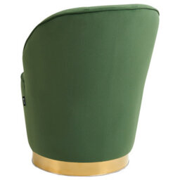 Beliani Green Velvet Round Tub Armchair With Gold Metal Base - Glam Retro Accent - thumbnail 5