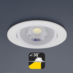 Long Life Lamps Company 5W Adjustable Round Led Recessed Ceiling Downlight 6500K Clr20 - thumbnail 6