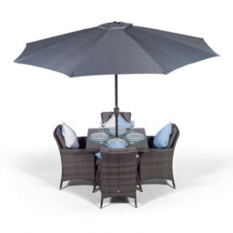 That's Furniture Savannah Square 4 Seater Rattan Patio Dining Set - Grey - thumbnail 2