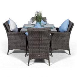 That's Furniture Savannah Square 4 Seater Rattan Patio Dining Set - Grey - thumbnail 4