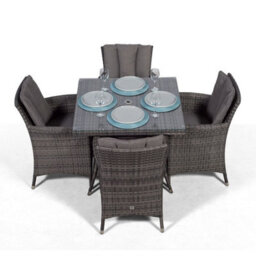 That's Furniture Savannah Square 4 Seater Rattan Patio Dining Set - Grey - thumbnail 6
