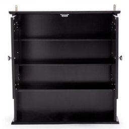 Vonhaus Bathroom Mirror Cabinet, Black Bathroom Wall Cabinet, 2 Door Bathroom Cabinet, Bathroom Storage W/shelves & Chrome Handles - thumbnail 9