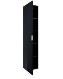 Arte Laura 17 Tall Bathroom Cabinet H1860mm W350mm D350mm - Black Gloss Finish - thumbnail 3