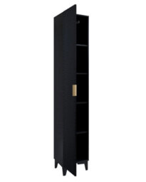 Arte Laura 17 Tall Bathroom Cabinet H1860mm W350mm D350mm - Black Gloss Finish - thumbnail 4